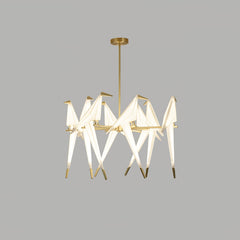 Paper Crane Bird LED Chandelier