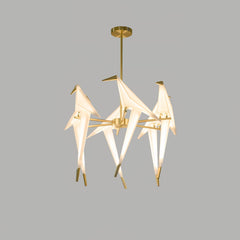Paper Crane Bird LED Chandelier