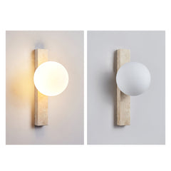 Vertical Travertine Wall Sconce