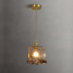 Vintage Brown Glass Pendant Light