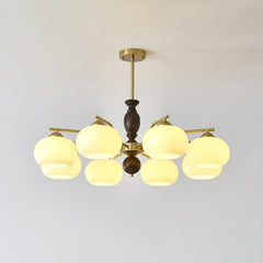 Walnut Beige Orb Chandelier