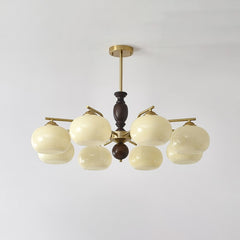 Walnut Beige Orb Chandelier