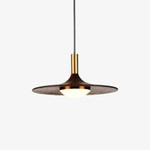 Walnut Wood Dish Pendant Light