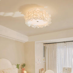 White Hydrangea Ceiling Lamp