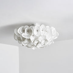 White Hydrangea Ceiling Lamp