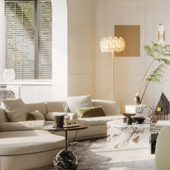 White Hydrangea Floor Lamp
