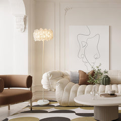 White Hydrangea Floor Lamp