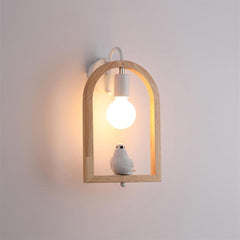 Wood Bird Resin Wall Light