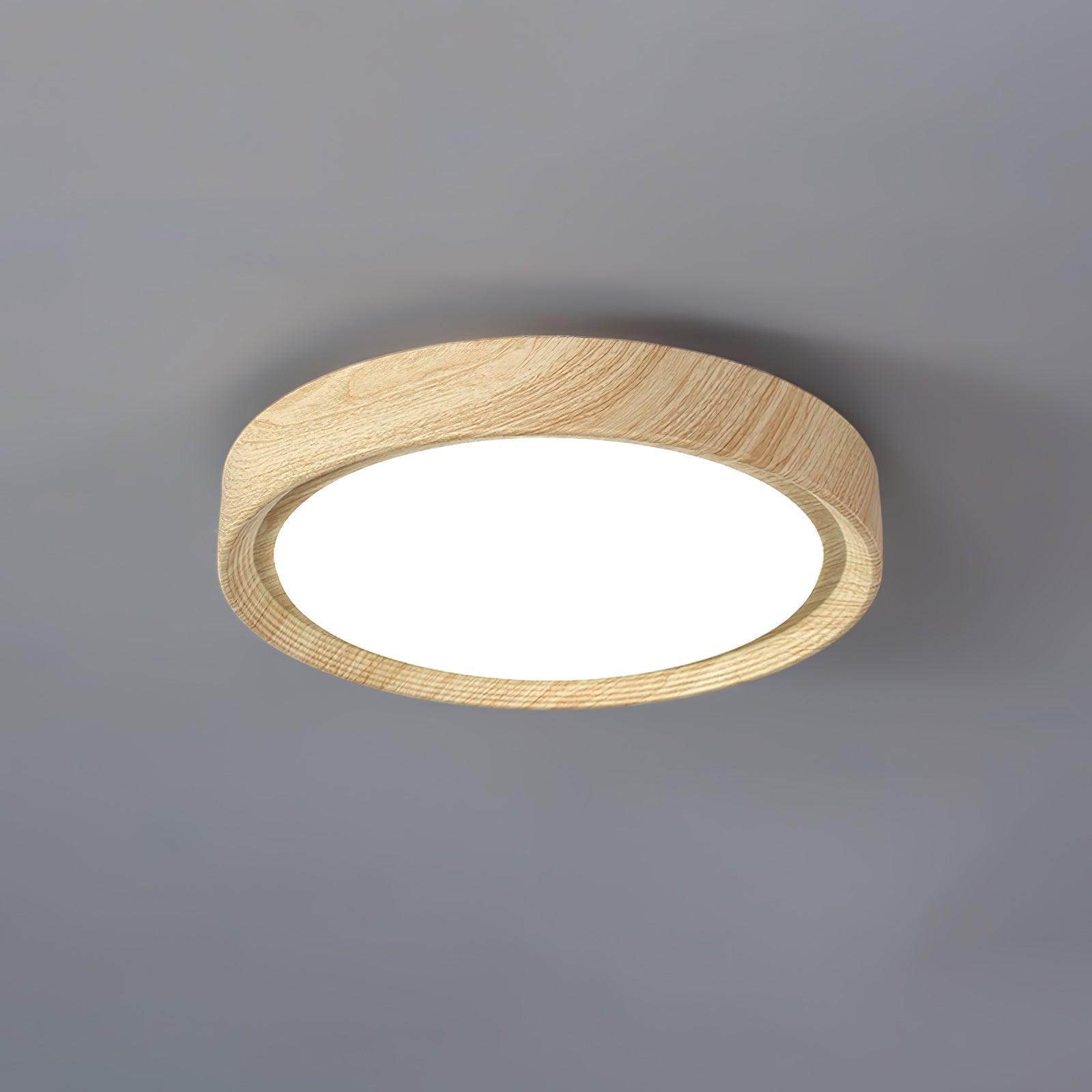 Wood Grain Round Ceiling Lamp