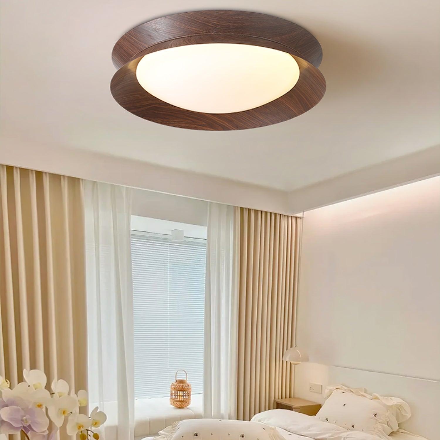 Wood Grain Round Ceiling Light