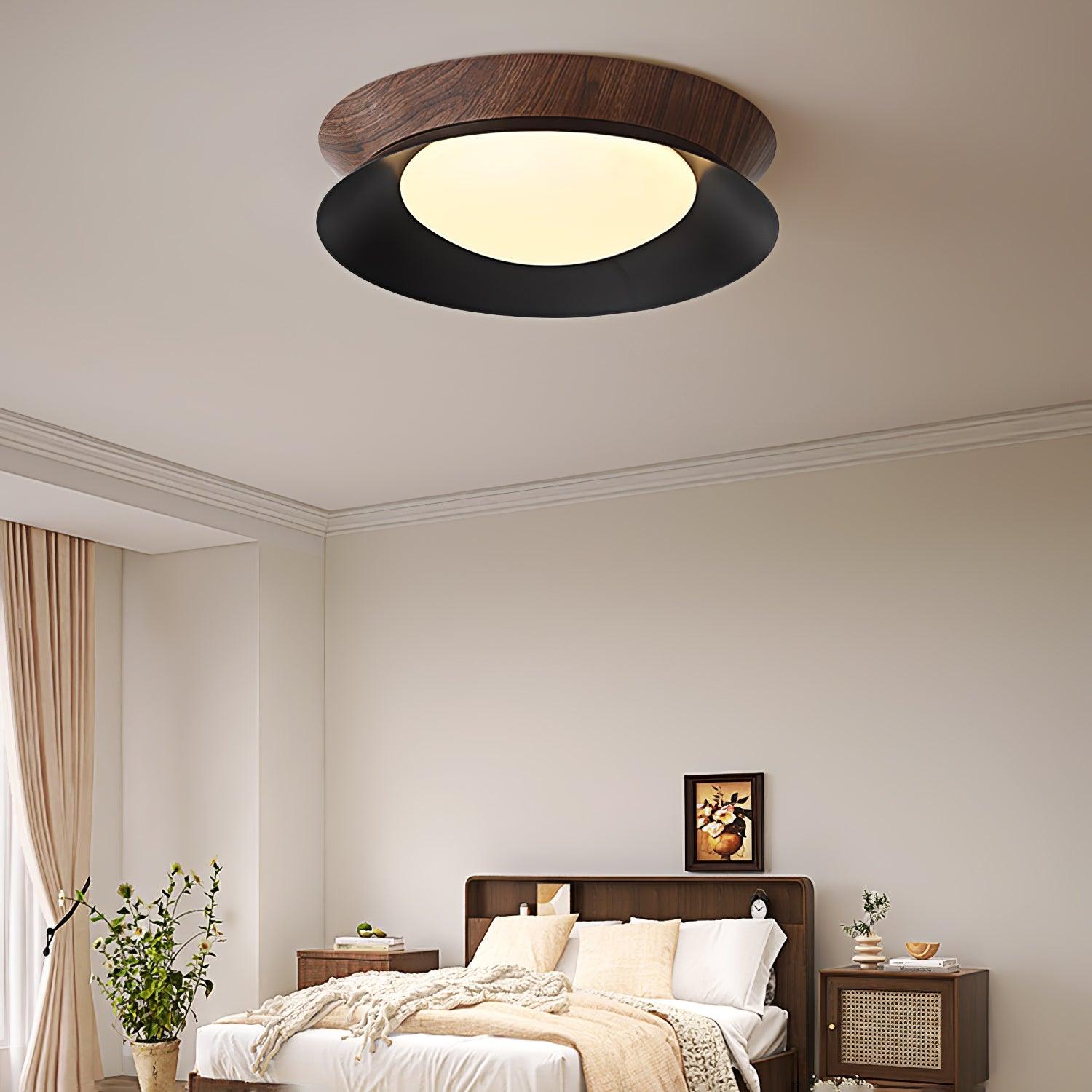 Wood Grain Round Ceiling Light