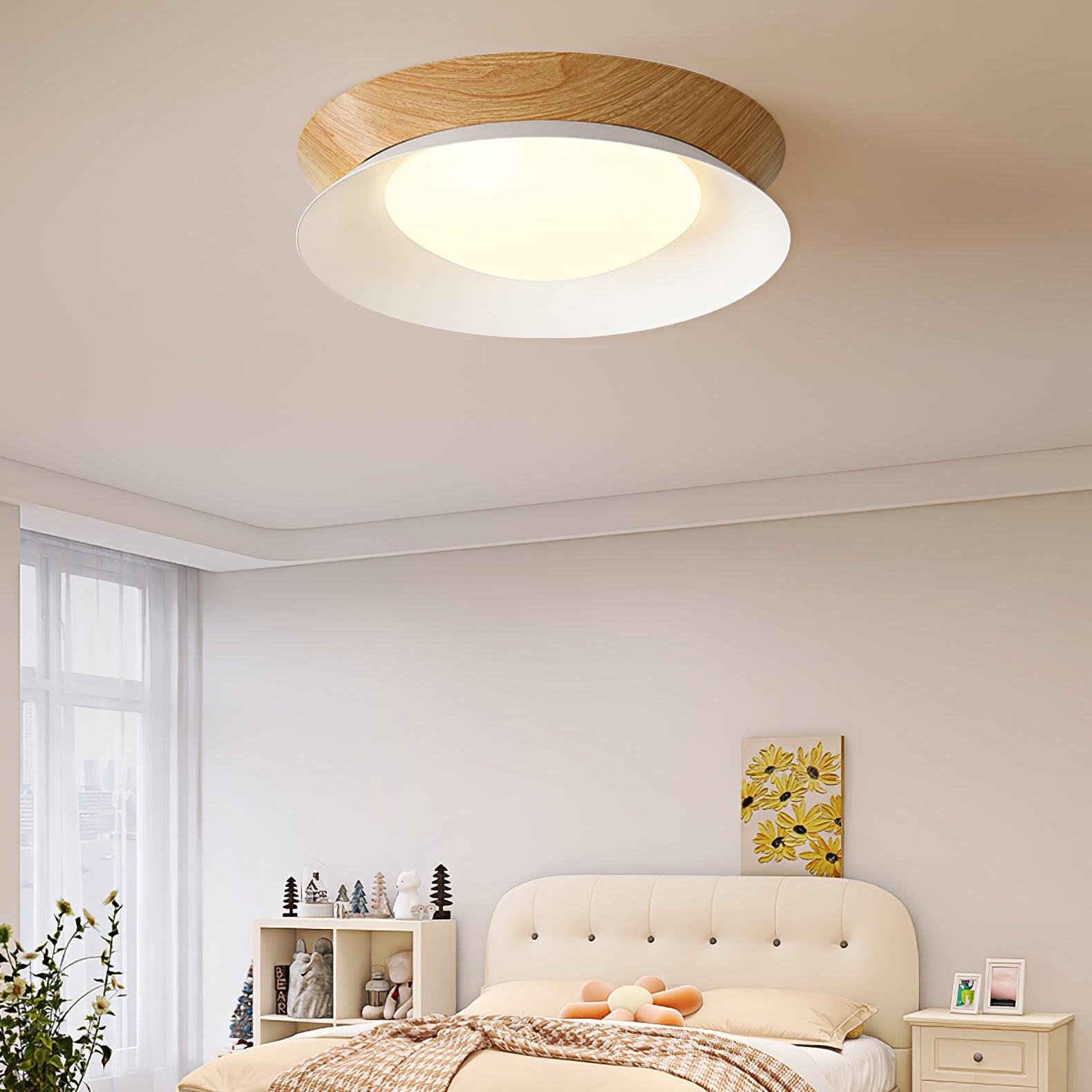 Wood Grain Round Ceiling Light
