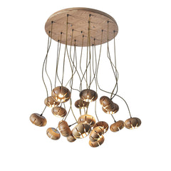 Wood Pumpkin Cluster Chandelier