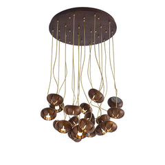 Wood Pumpkin Cluster Chandelier