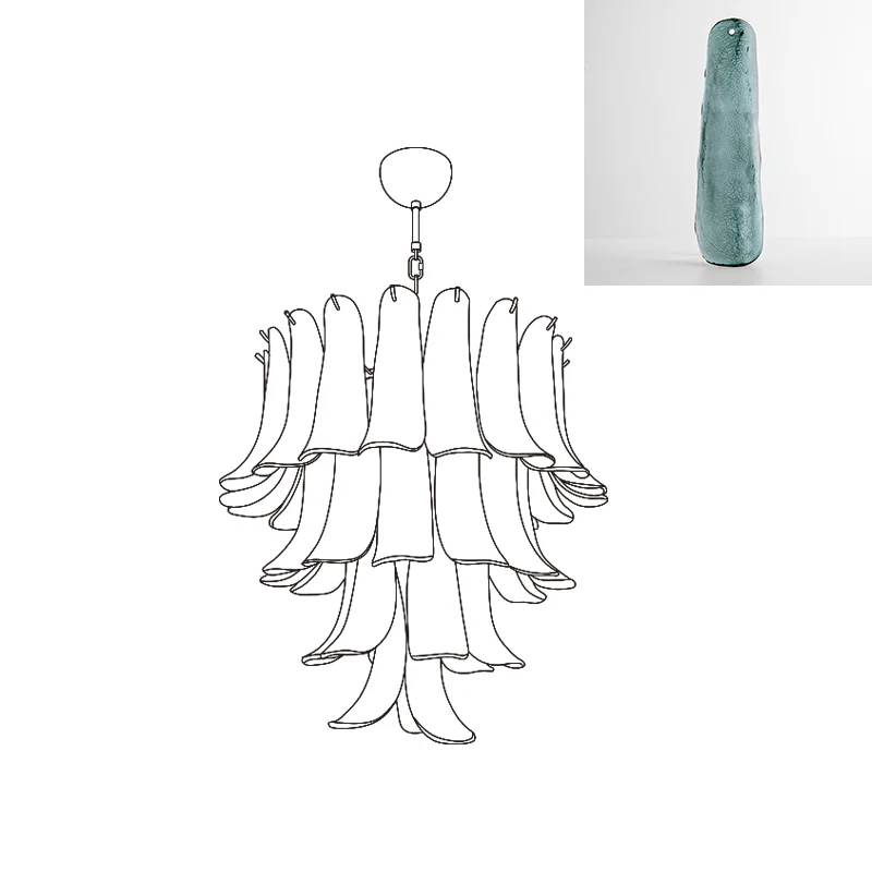 Murano Glass Petals Chandelier