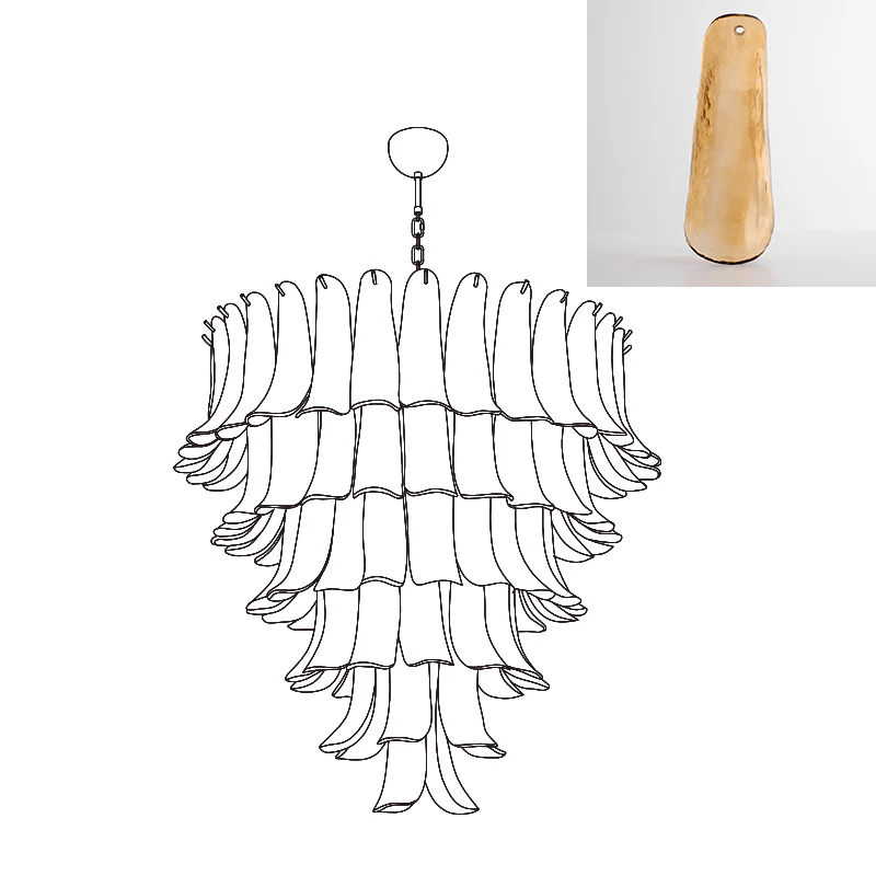 Murano Glass Petals Chandelier