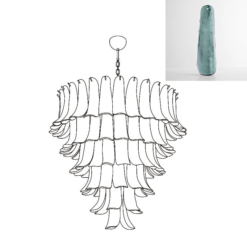 Murano Glass Petals Chandelier