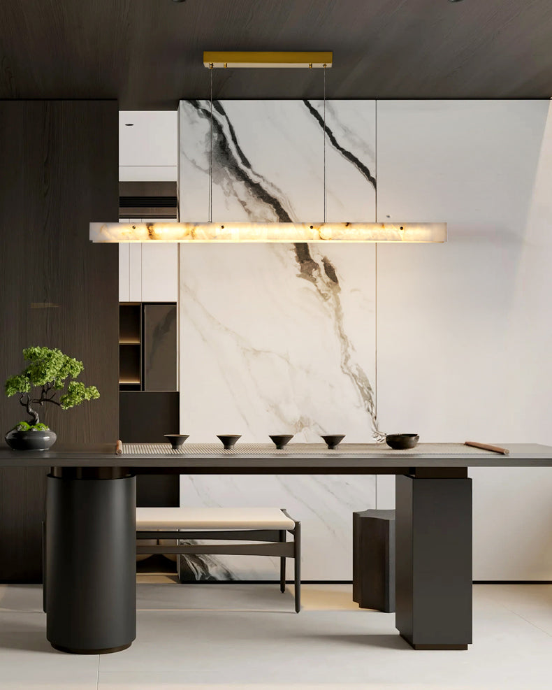 Linear Alabaster Chandelier