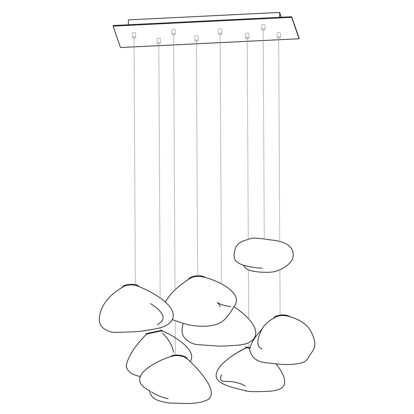 Blown Glass Random Pendant Light