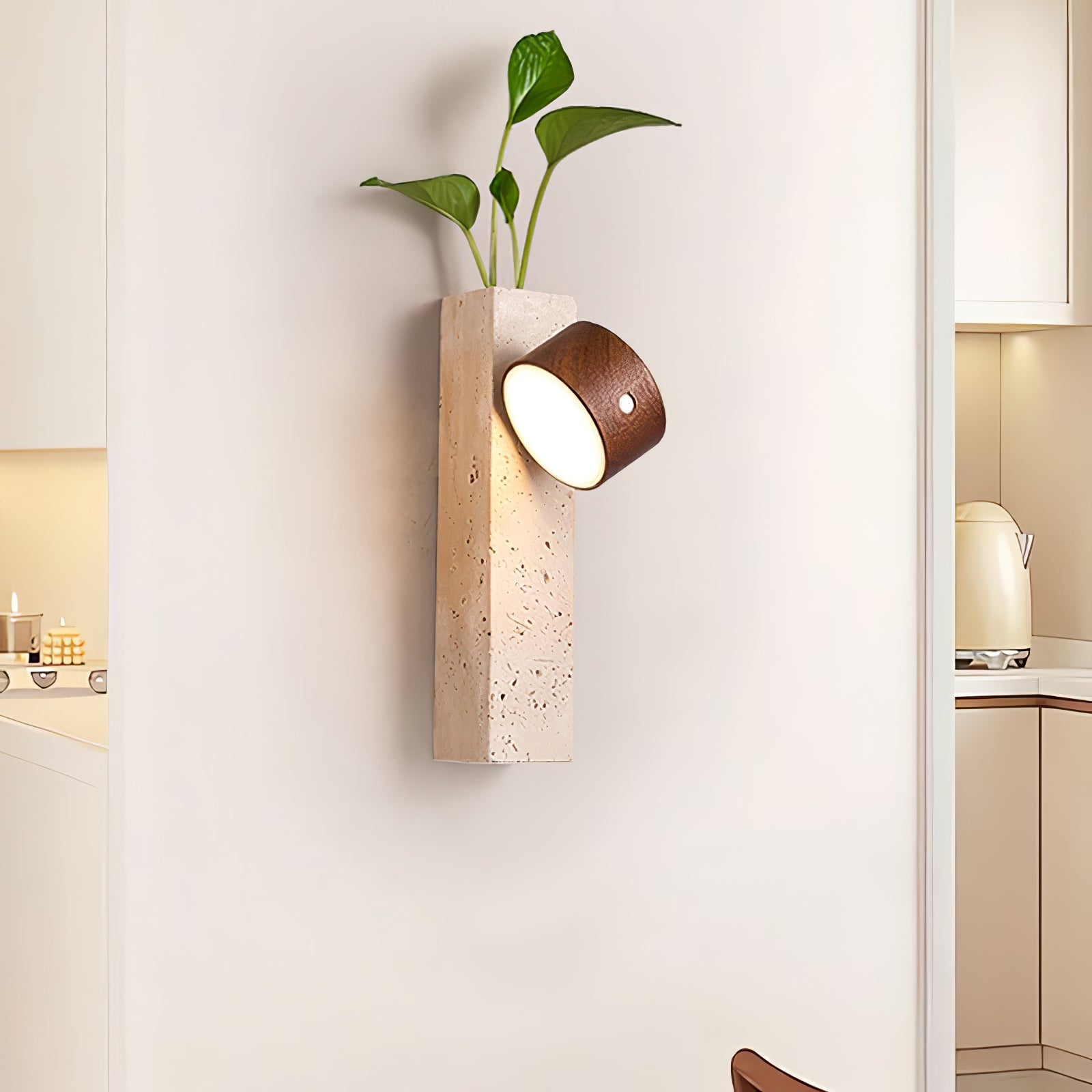 Axis Wood Rechargeable Wall Light