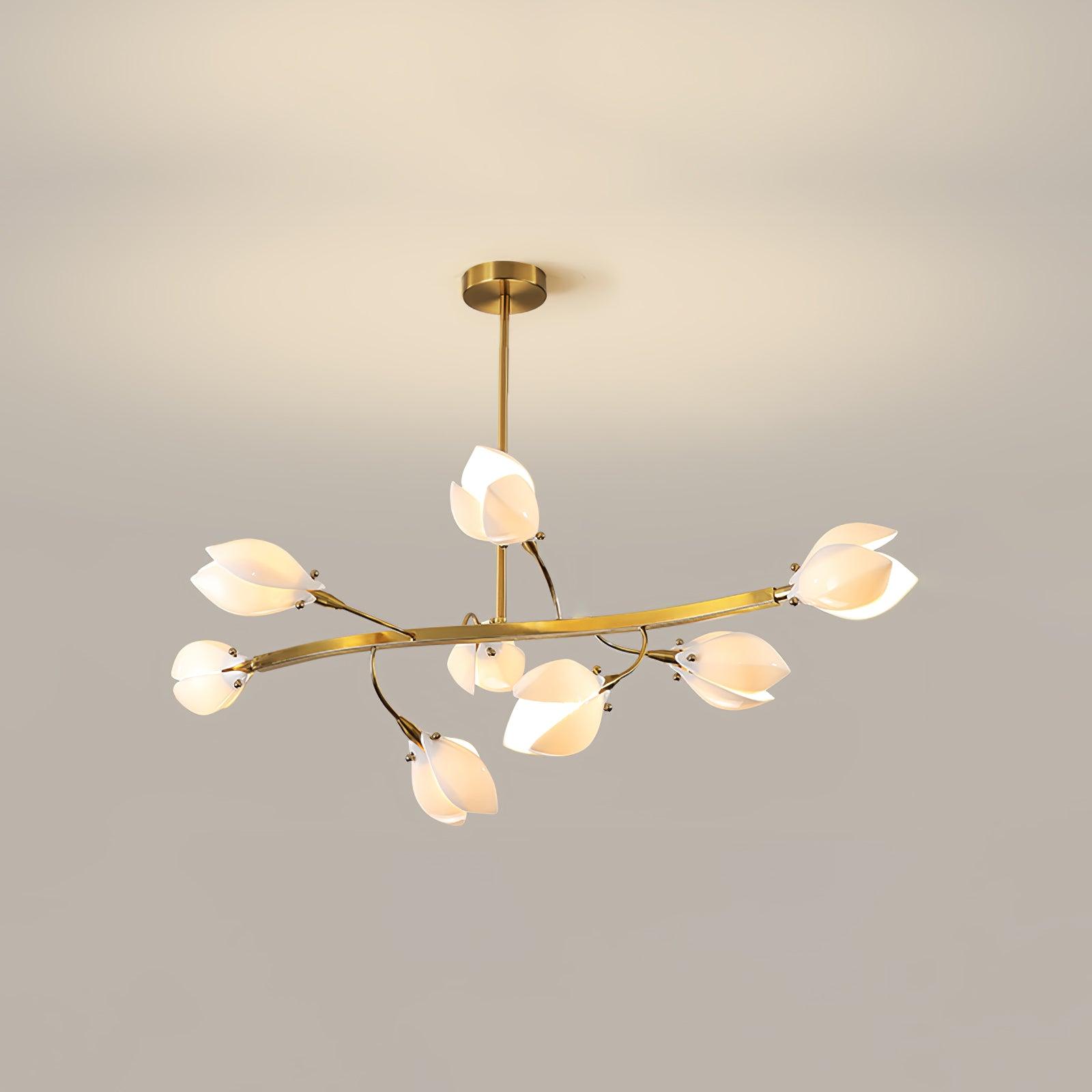 White Porcelain Magnolia Chandelier