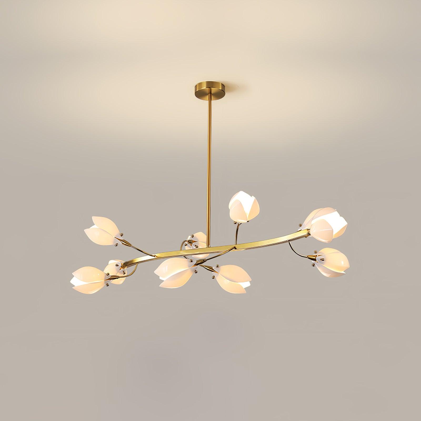 White Porcelain Magnolia Chandelier