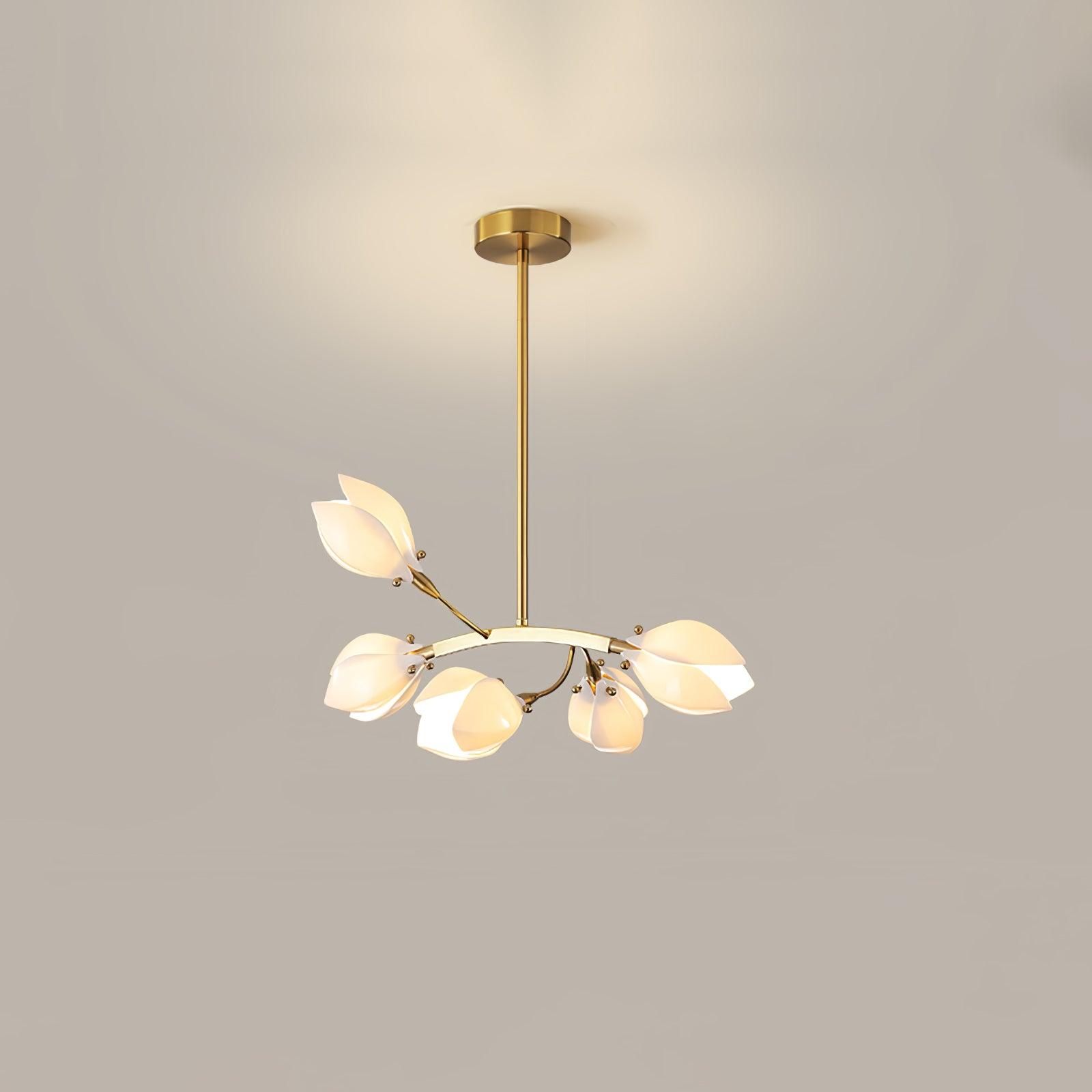 White Porcelain Magnolia Chandelier