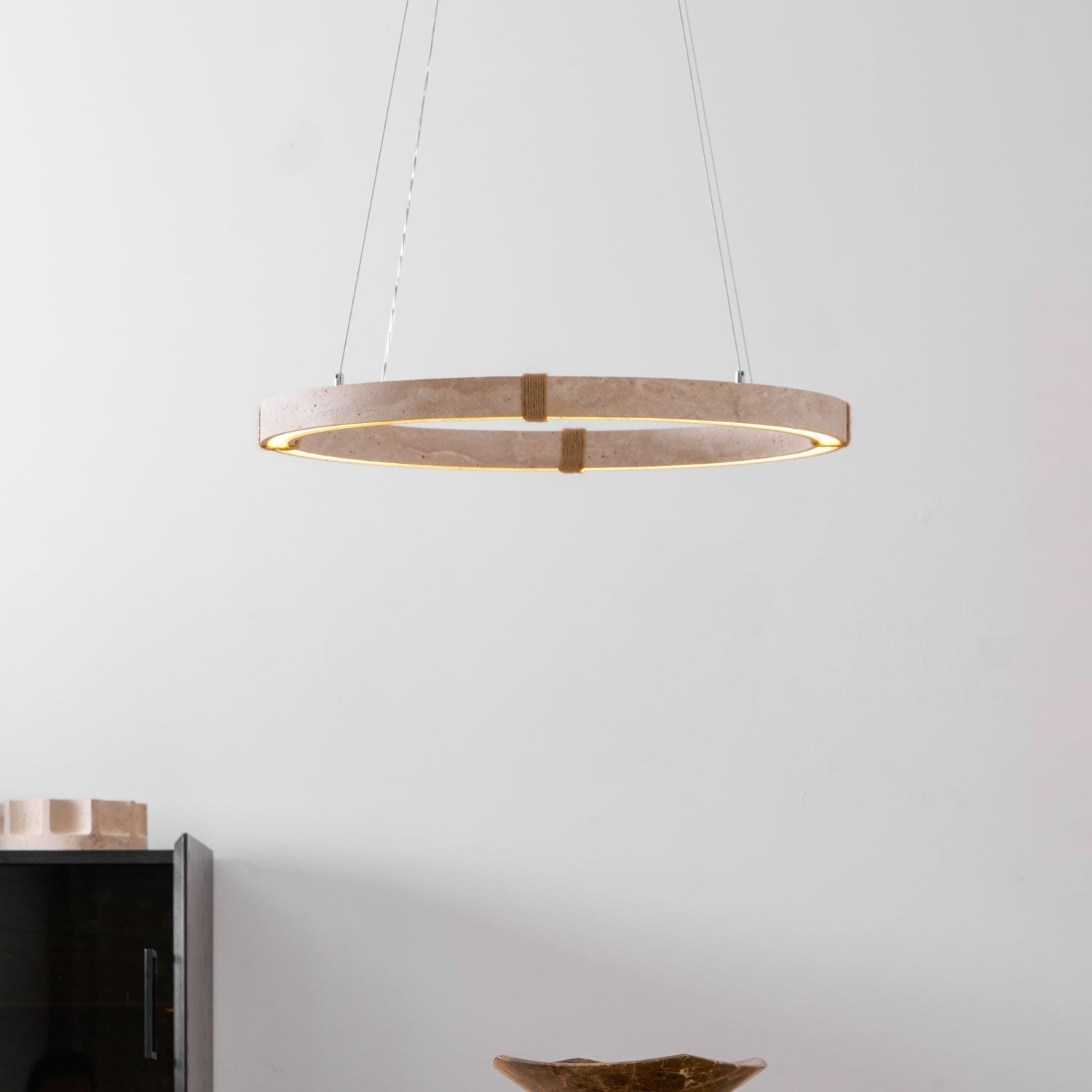 Circle Travertine Pendant Lamp