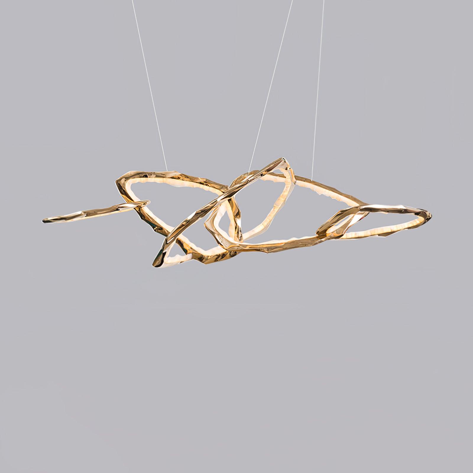 Cloud Rings Series Brass Chandelier
