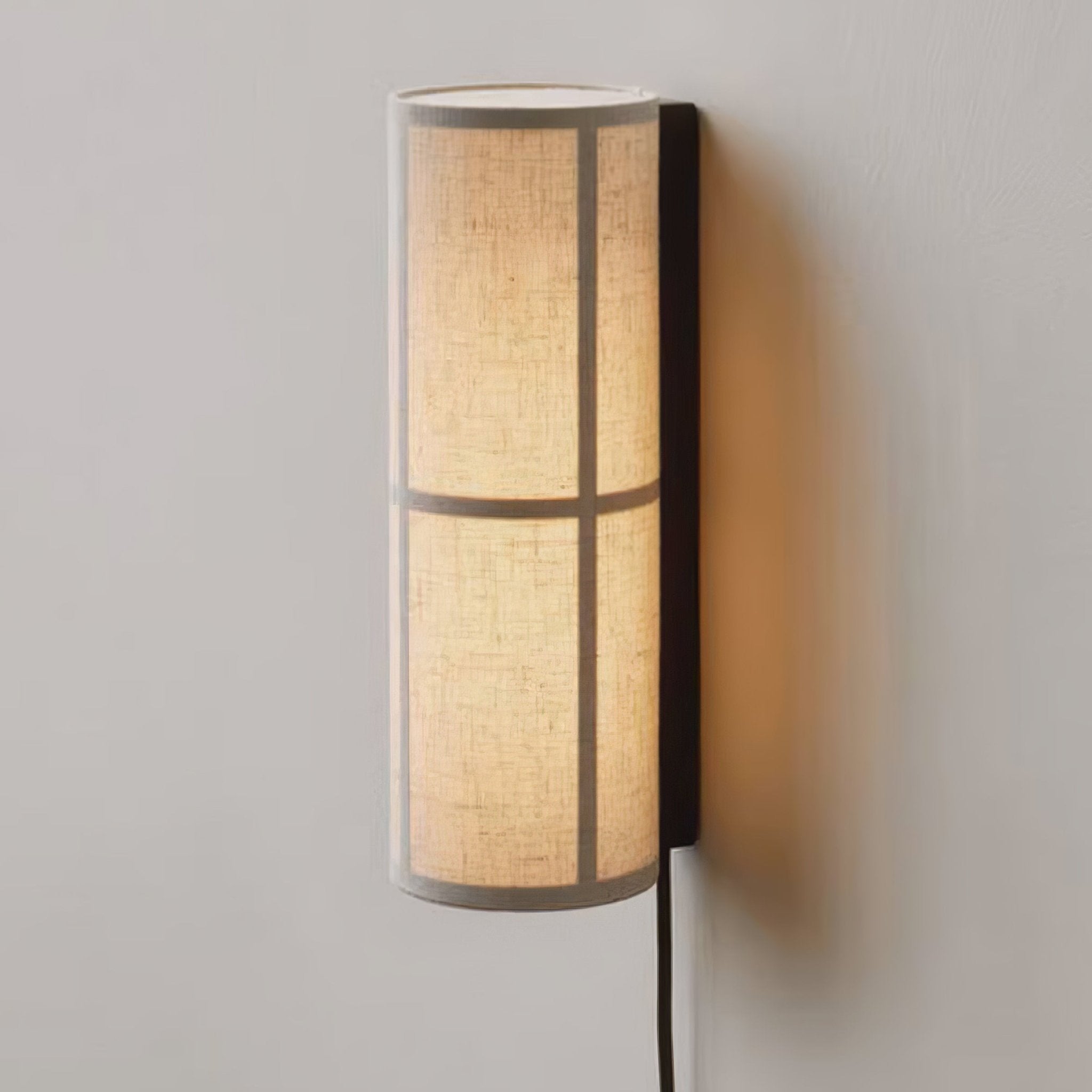 Cylinder Fabric Plug-in Wall Lamp