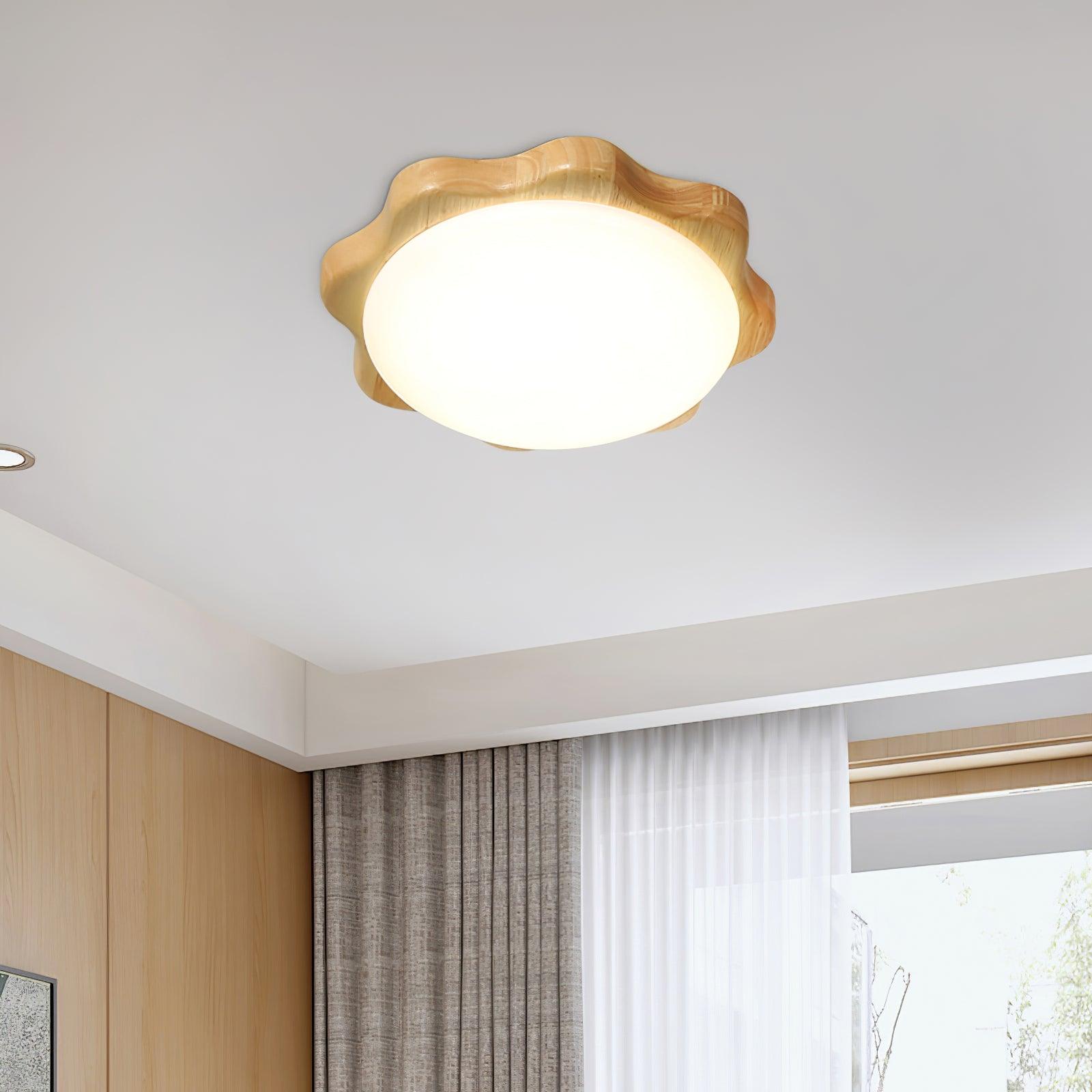 Drum Wood Ceiling Lamp
