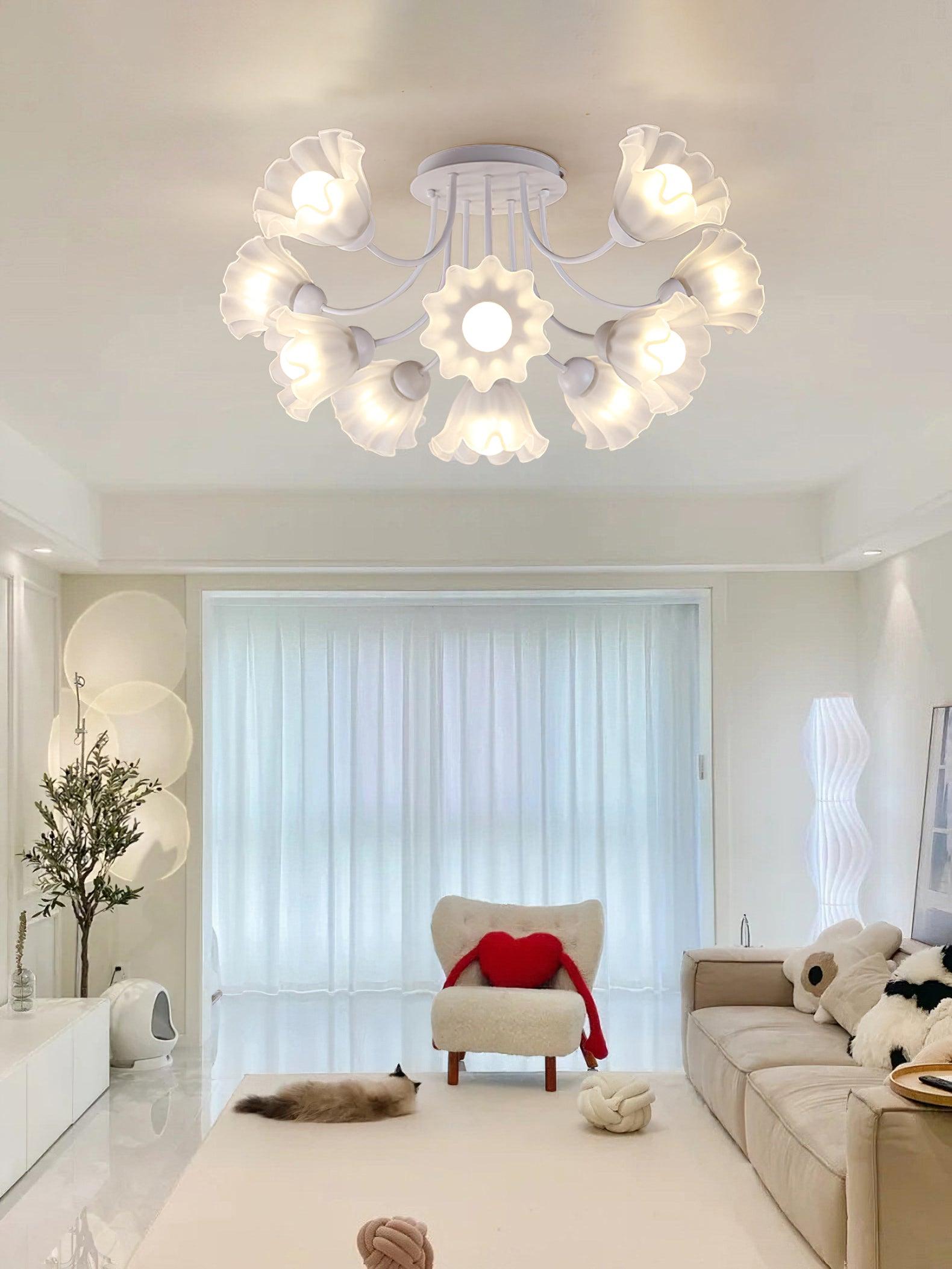 Floral Sculpted Ceiling Lamp