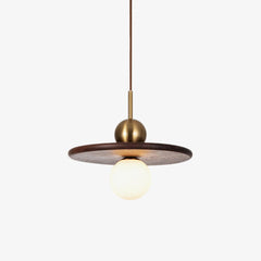 Flying Saucer Walnut Pendant Lamp