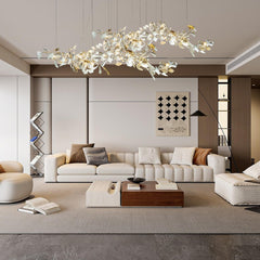 Gold White Leaves Combination Gingko Chandeliers