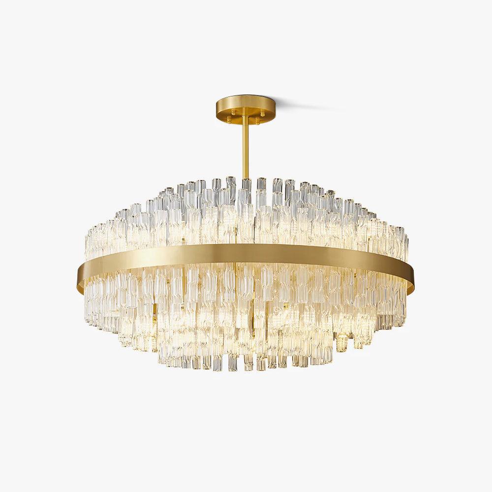 Gold & Clear Rod Chandelier