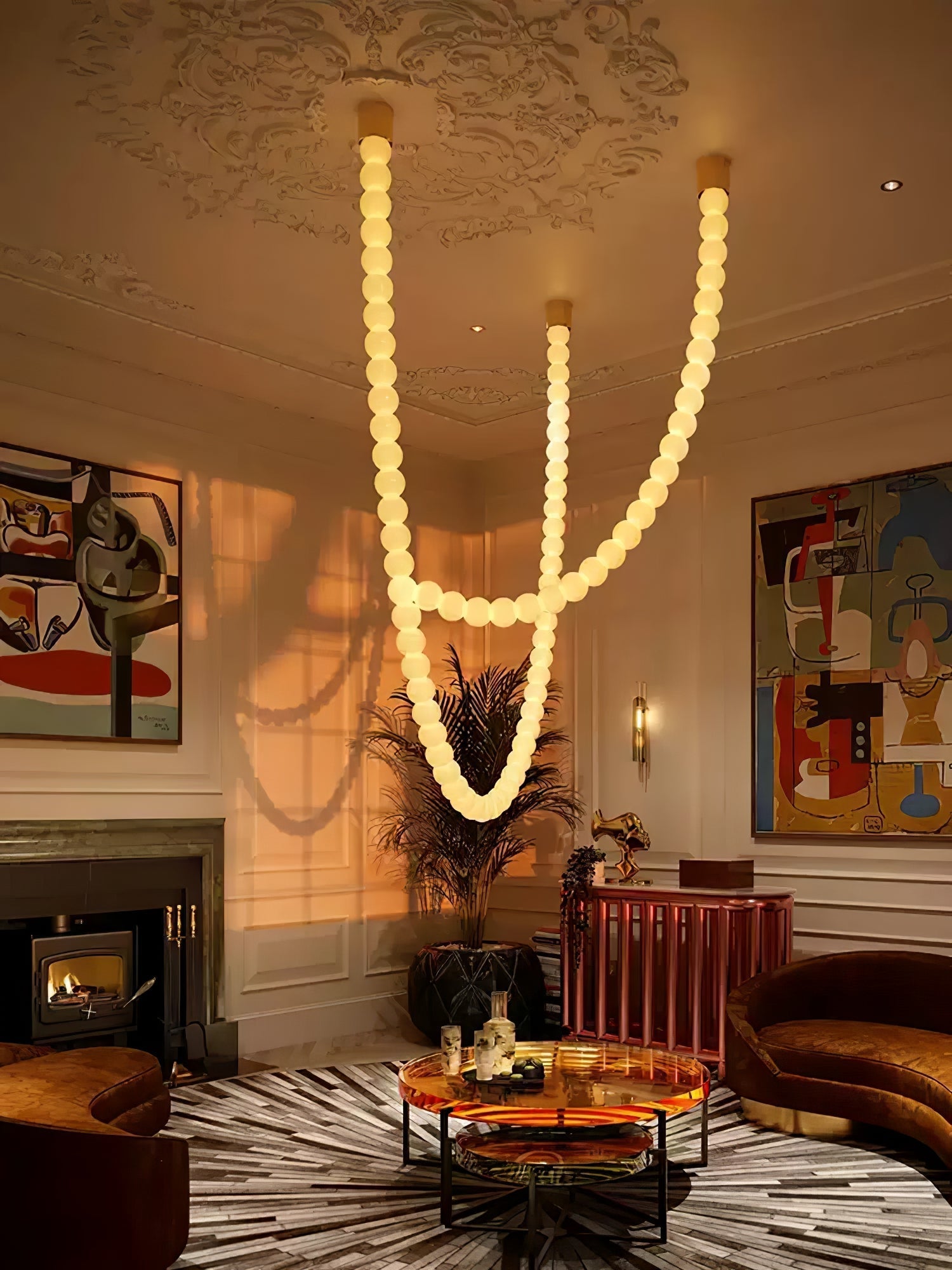 Pearl Necklace Balls Chandelier