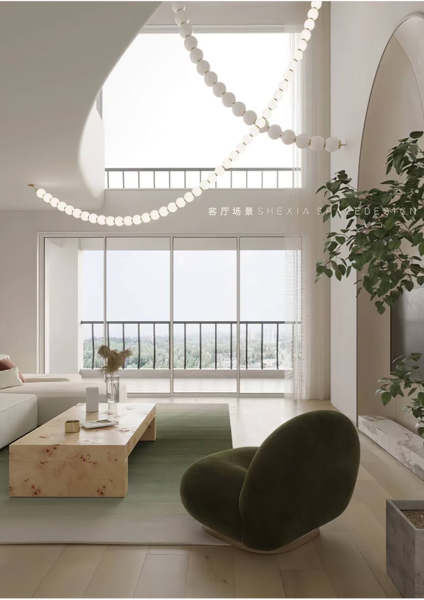 Pearl Necklace Balls Chandelier