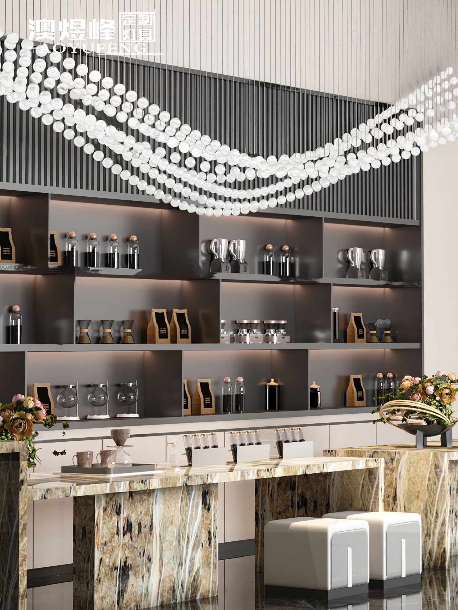 Pearl Necklace Balls Chandelier