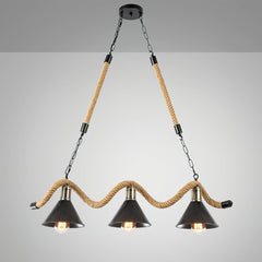 Hemp Rope Industrial Wave Chandelier