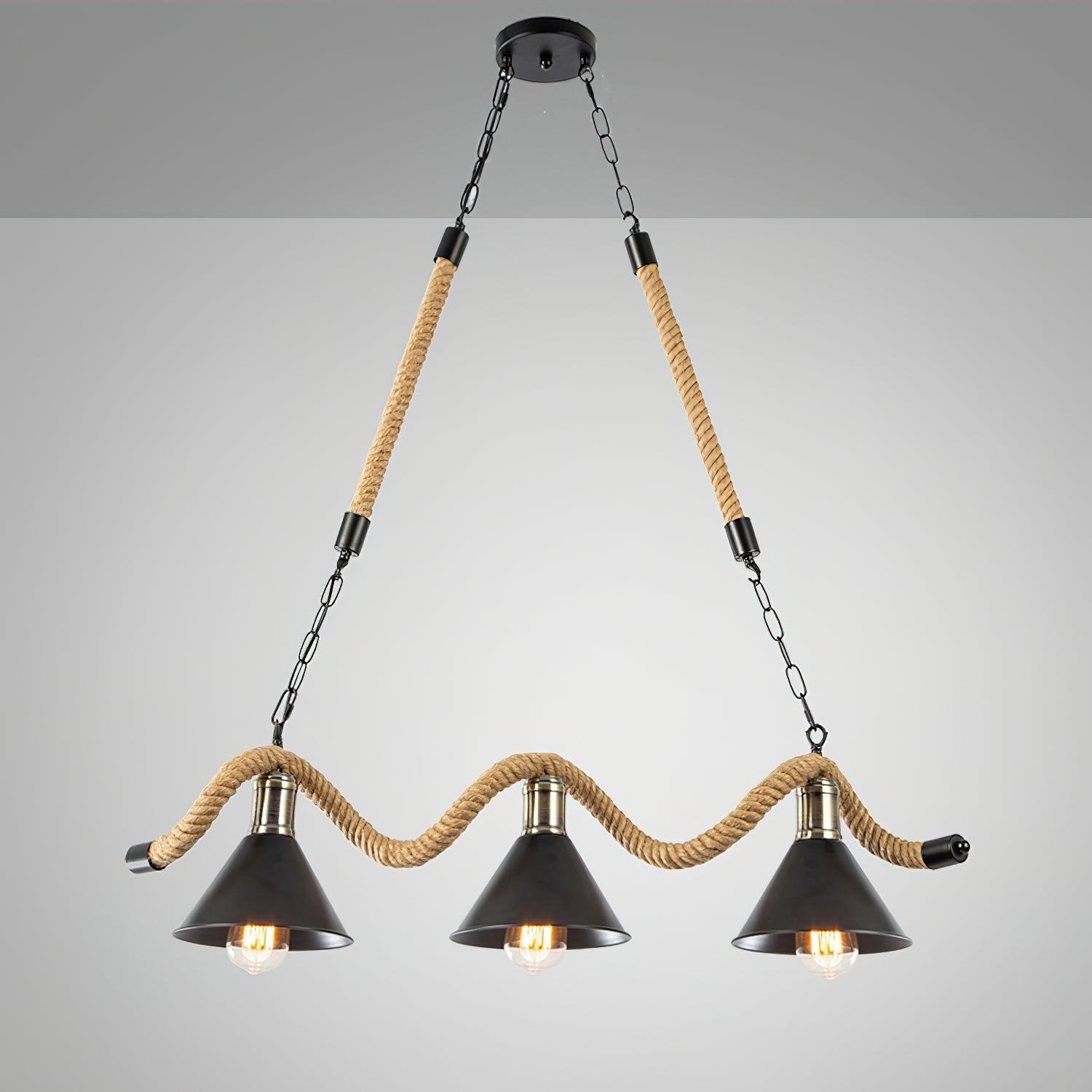 Hemp Rope Industrial Wave Chandelier