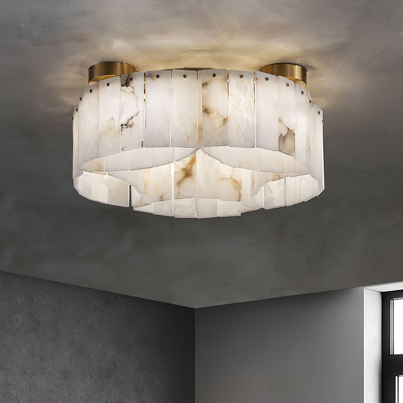 Luxe Alabaster Brass Ceiling Lamp