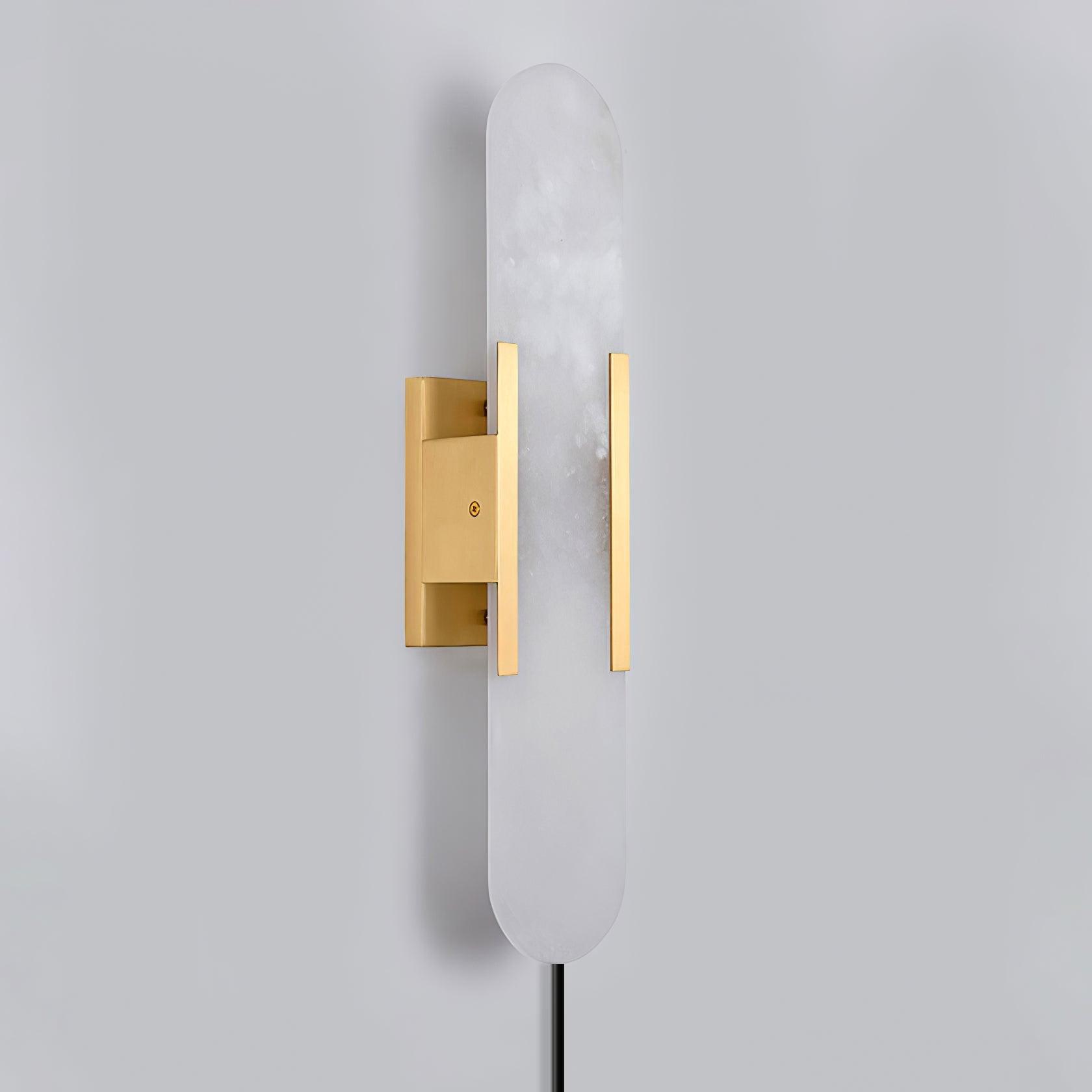 Melange Elongated Alabaster Plug-in Wall Lamp