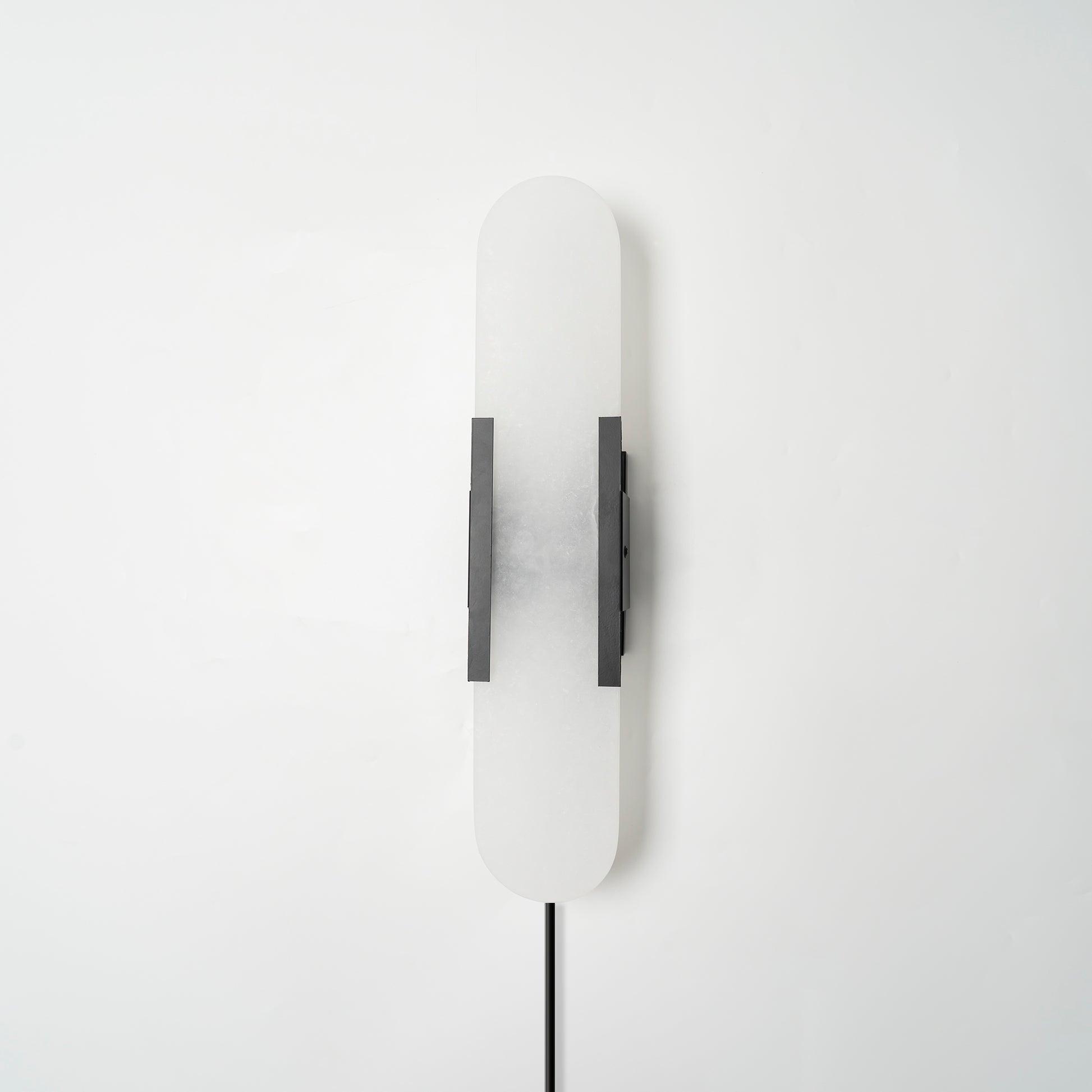 Melange Elongated Alabaster Plug-in Wall Lamp