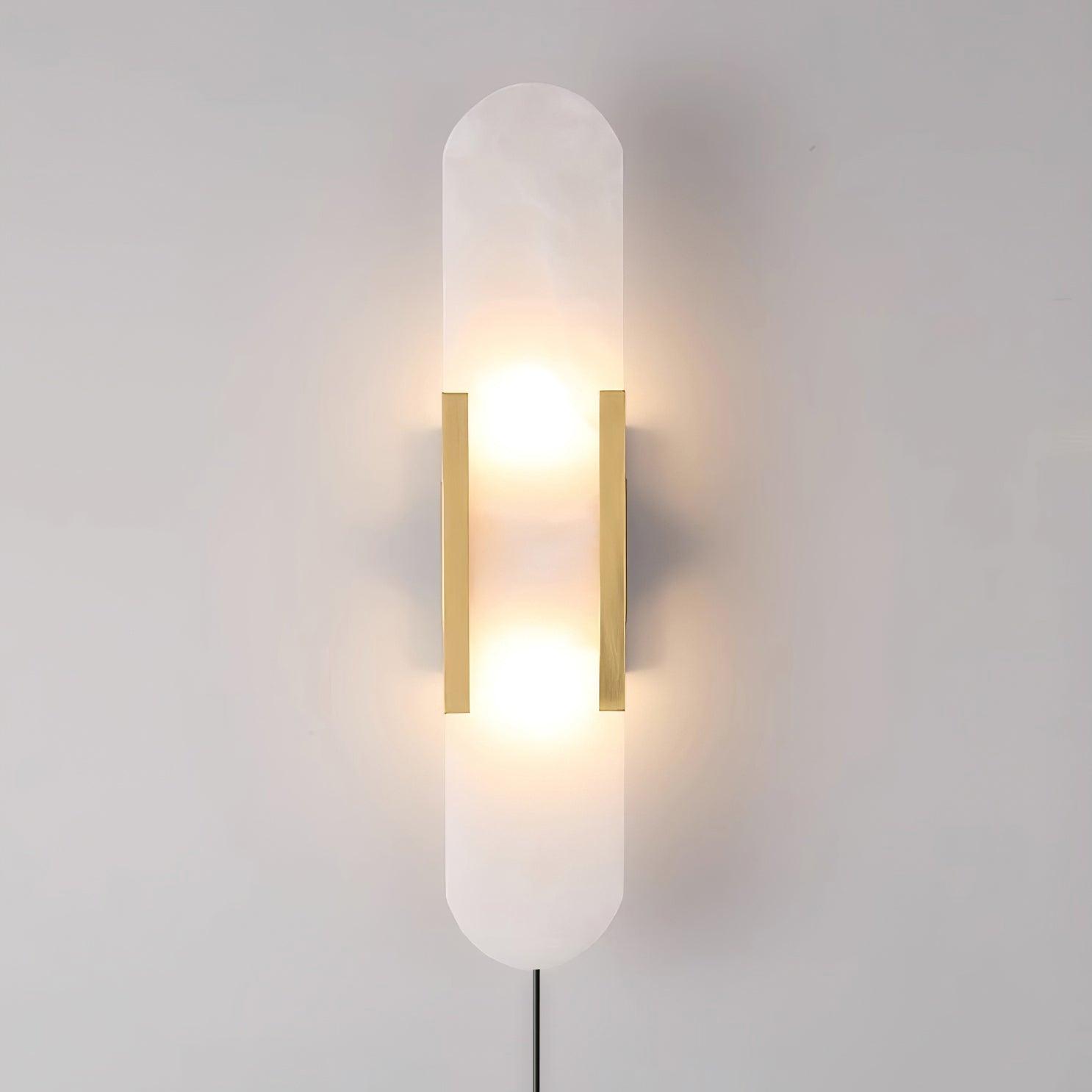 Melange Elongated Alabaster Plug-in Wall Lamp