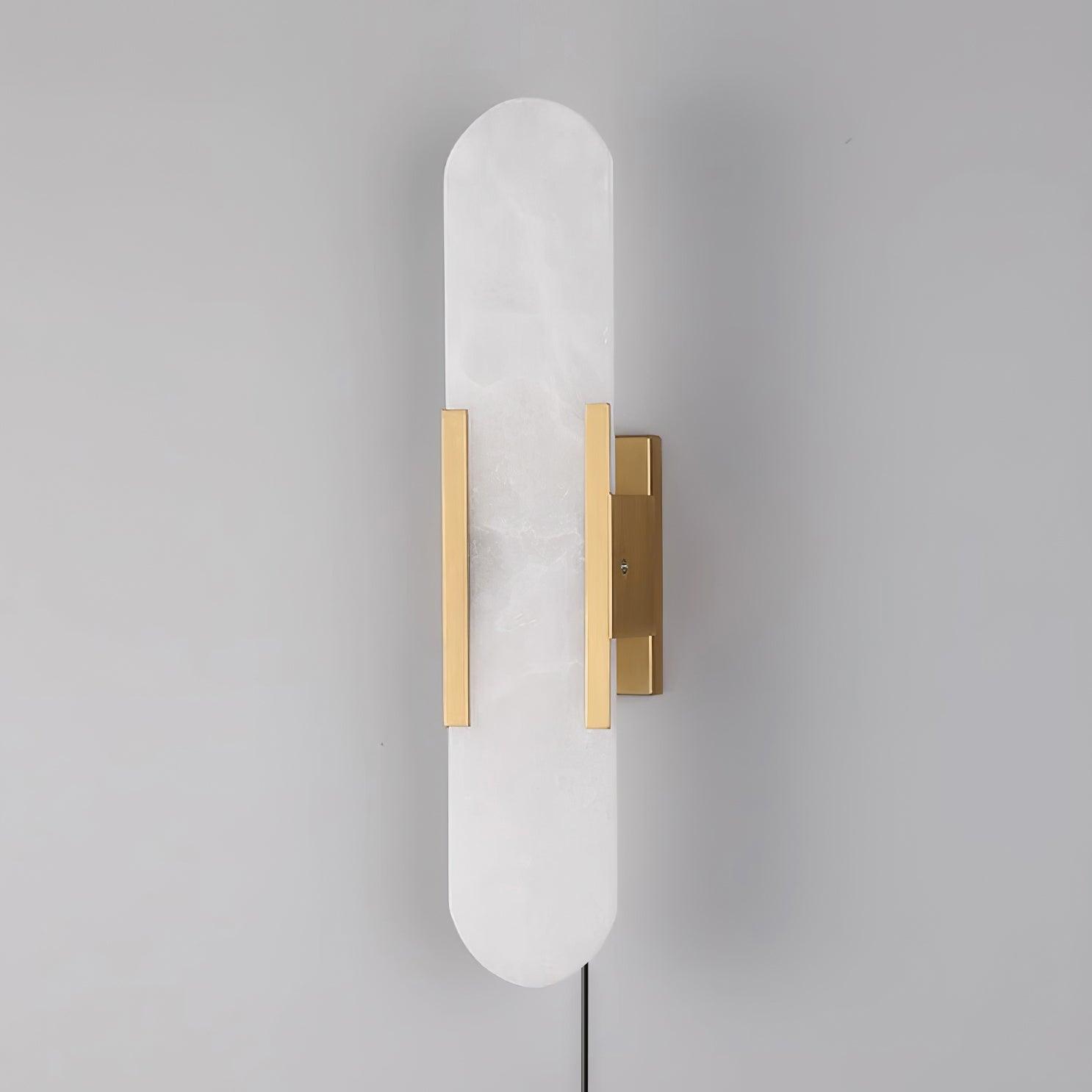 Melange Elongated Alabaster Plug-in Wall Lamp