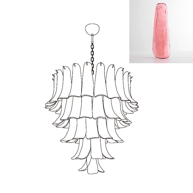 Murano Glass Petals Chandelier