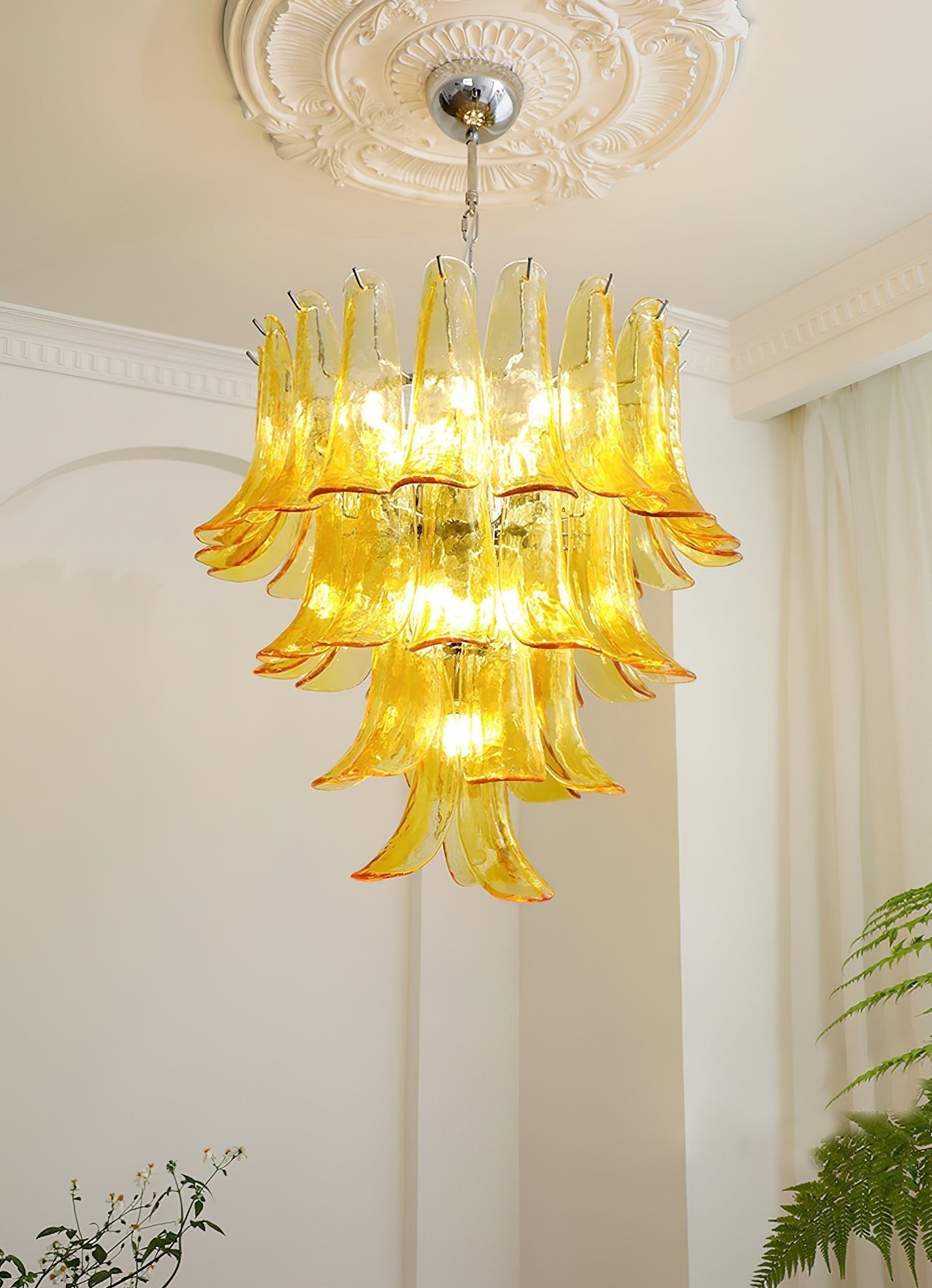 Murano Glass Petals Chandelier