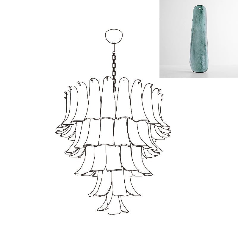Murano Glass Petals Chandelier