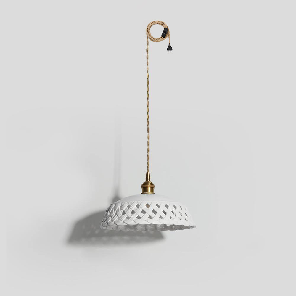 Openwork Ceramic Swag Light
