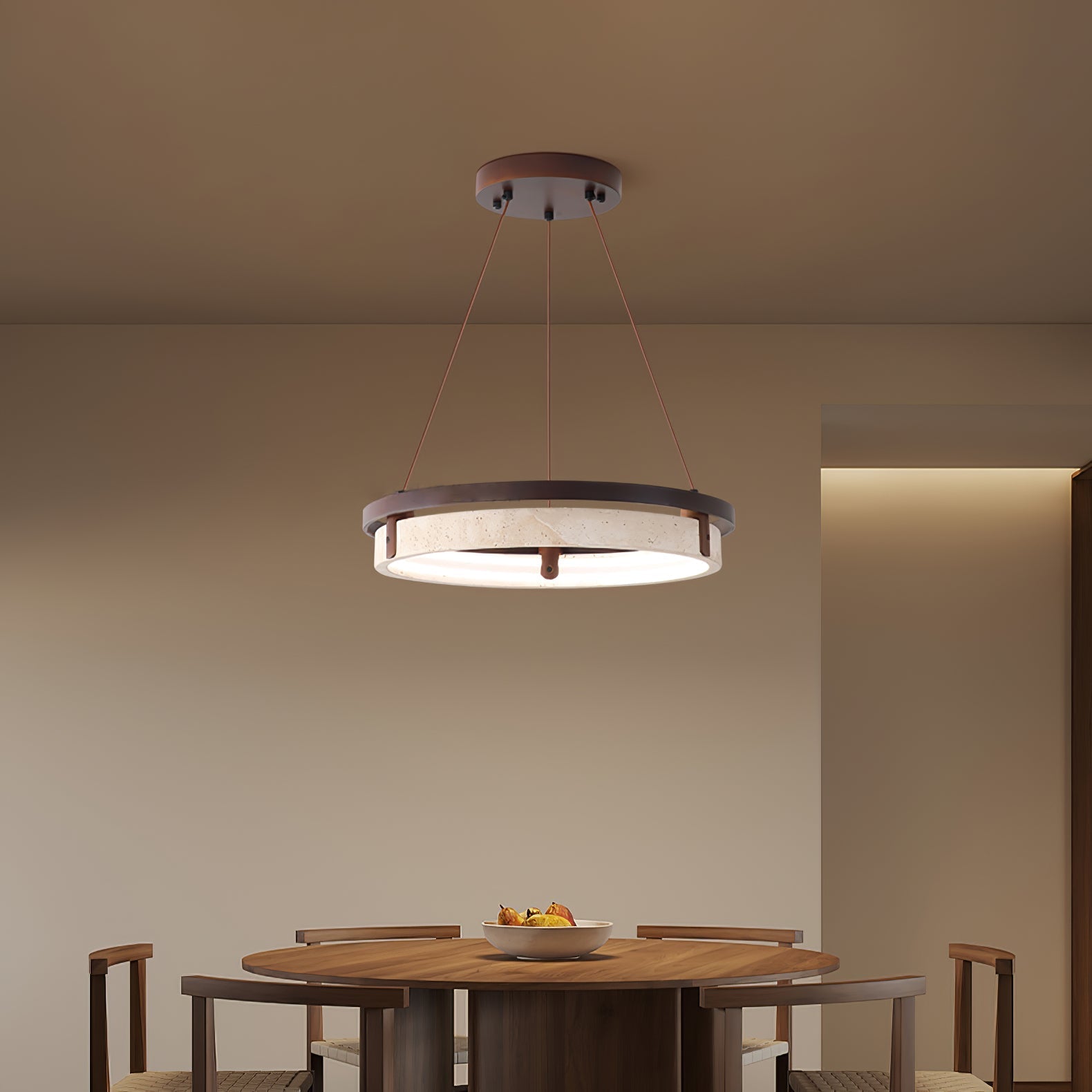 Orbit Travertine Pendant Light